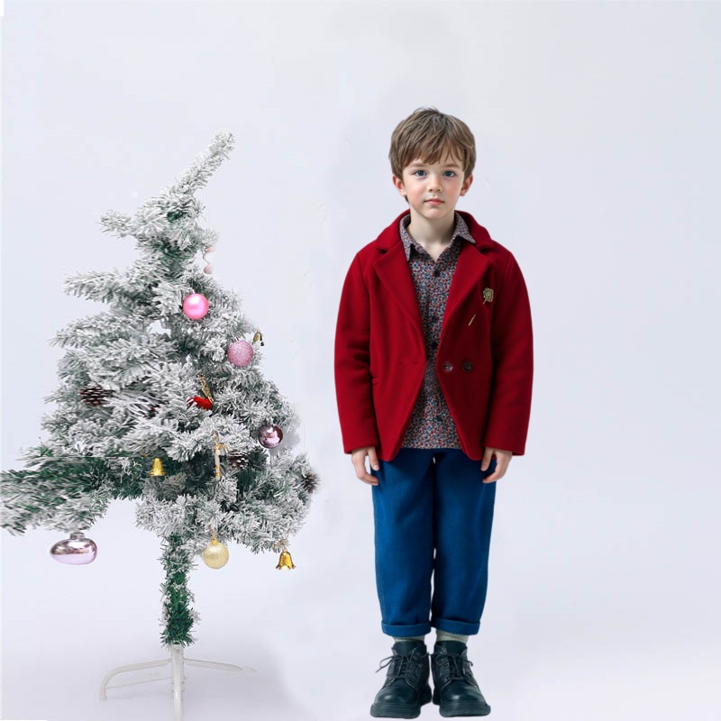 Kids Outdoor Jacket - Kids Fromal Birthday Party Photography Woolen