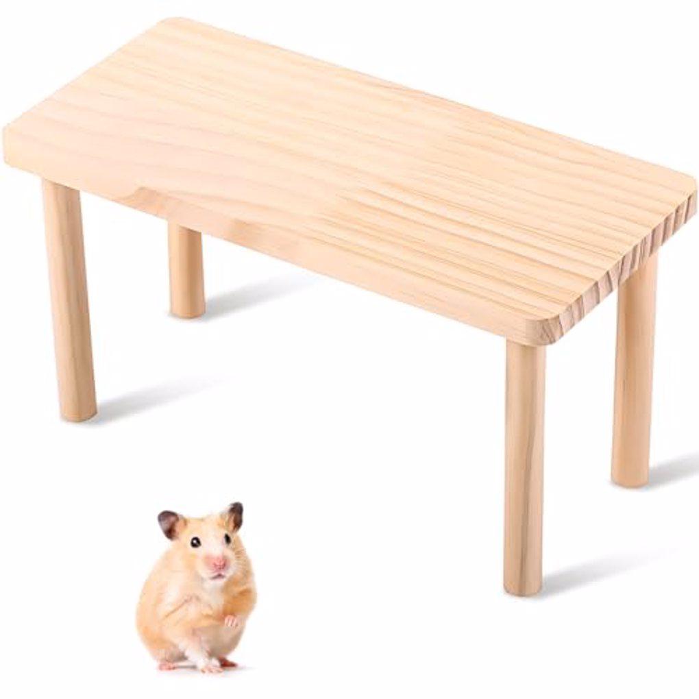 Kids Outdoor Wooden Table - Wooden Hamster Play Table Platform Jumping