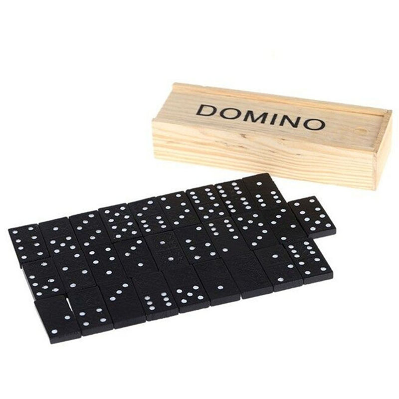 Kids Outdoor Outfit - 28pcs/Set Wooden Domino Board Games Table