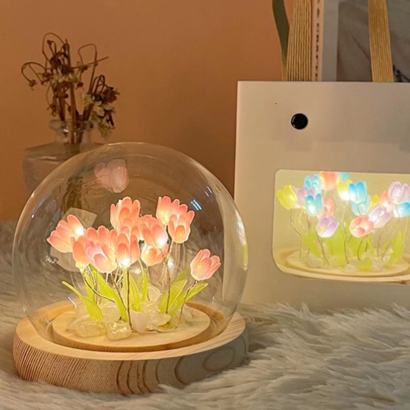 Kids Outdoor Movie Night - DIY Handmade Mini Tulip Night Light