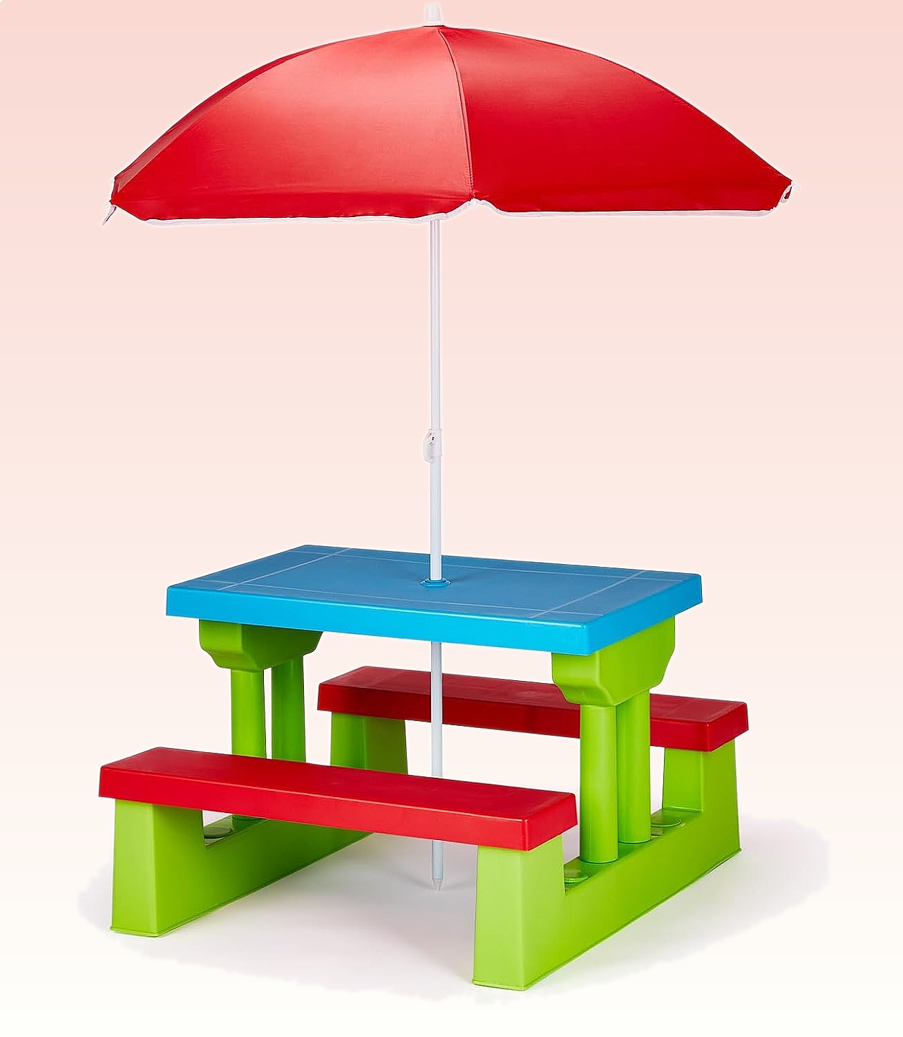 Kids Outdoor Bench With Umbrella - JOYMOR Kids Picnic Table with Umbrella,
