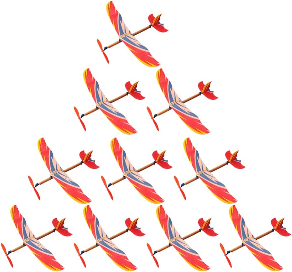 Kids Outdoor Entertainment - 5/10Pcs Rubber Band Powered Airplane Model