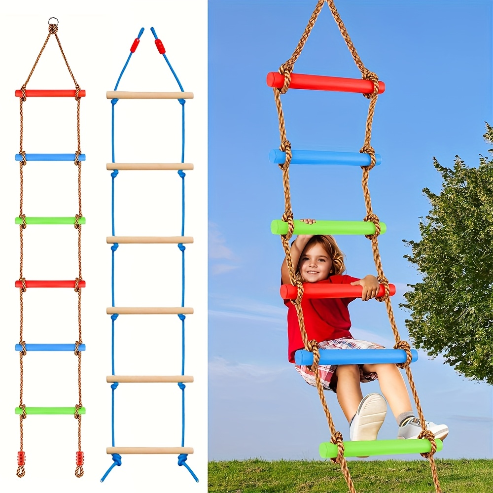Kids Outdoor Climbing Structure - 1pc Colorful Kid Climbing Ladder Swing