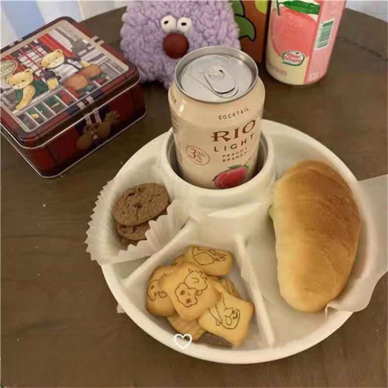 Kids Outdoor Bbq - 21cm Breakfast Divided Plate Portable Barbecue