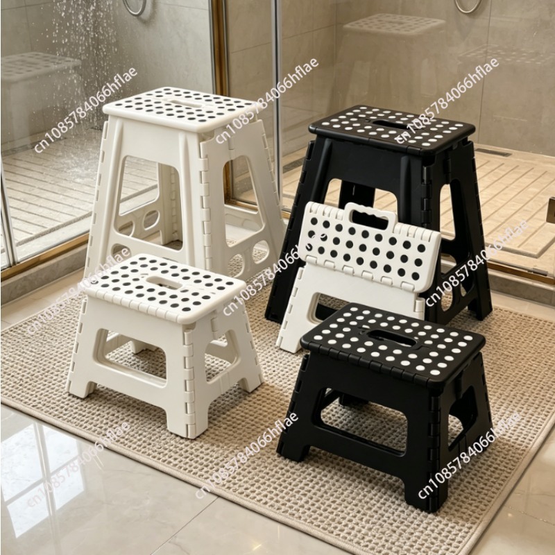 Kids Outdoor Seating - Thickened Plastic Folding Stool, Portable Foldable