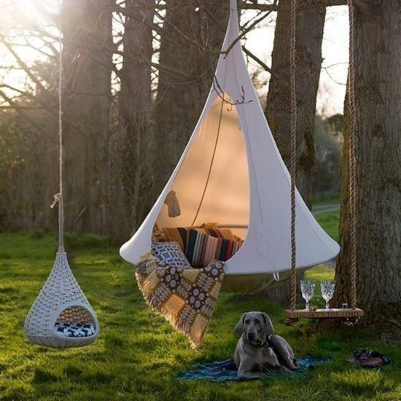 Kids Outdoor Tent - Children Swing Outdoor Garden Camp Hammock