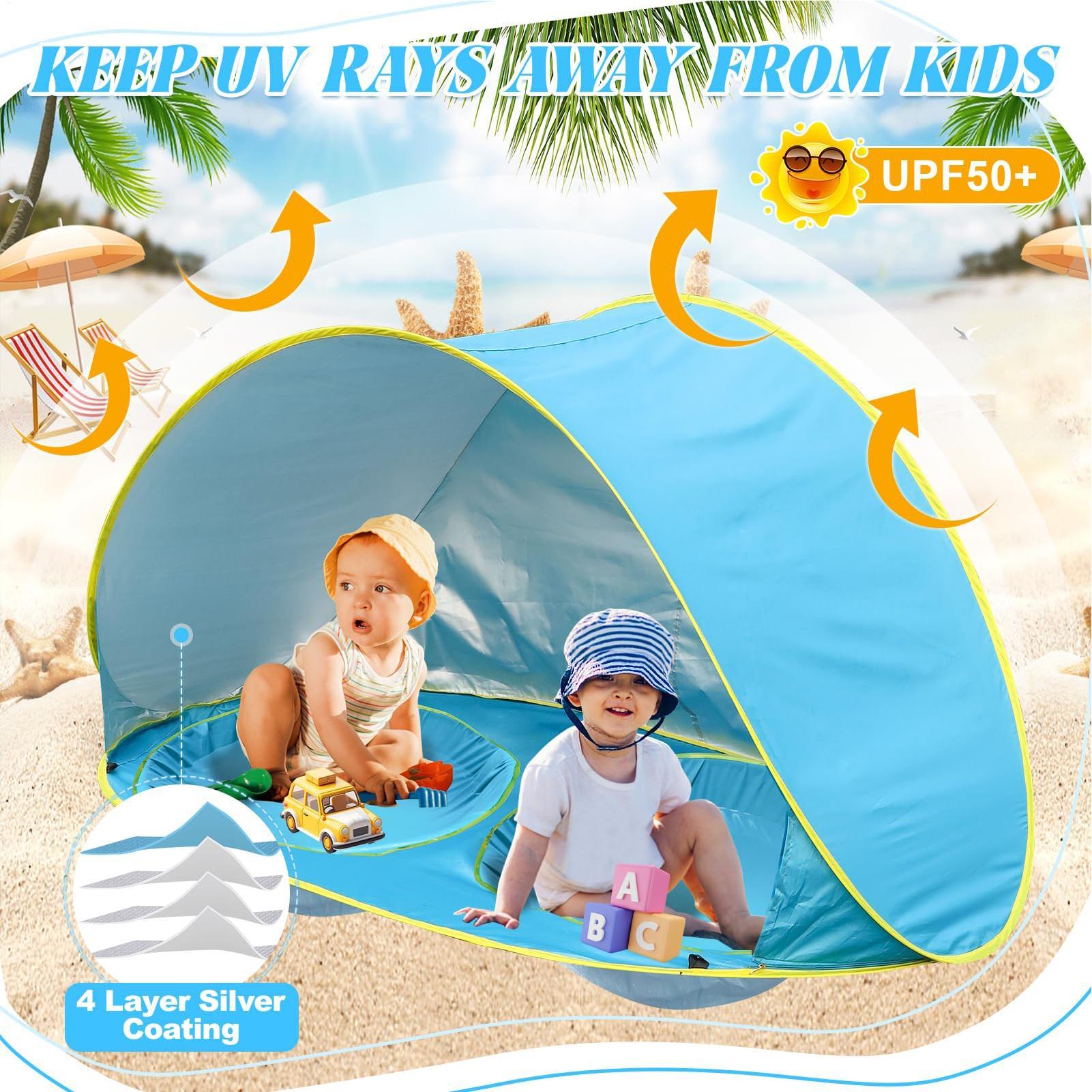 Kid Beach Tent With Pool UV Pr - đánh giá và giá Kids Outdoor Tent