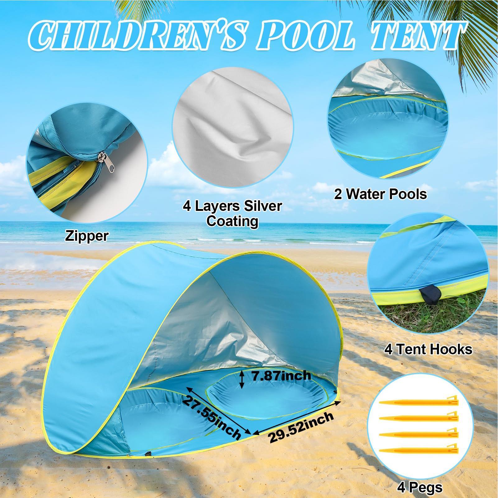 Kid Beach Tent With Pool UV Pr - đánh giá và giá Kids Outdoor Tent