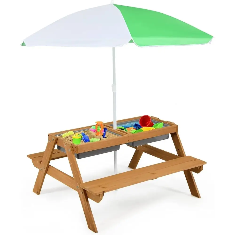 4-in-1 Wooden Sand & Water Pic - đánh giá và giá Kids Outdoor Wooden Table