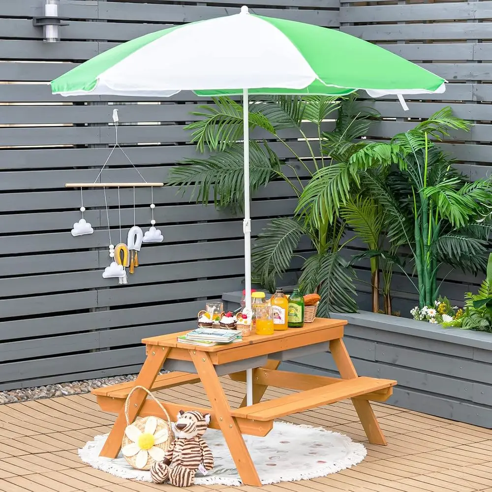 4-in-1 Wooden Sand & Water Pic - đánh giá và giá Kids Outdoor Wooden Table