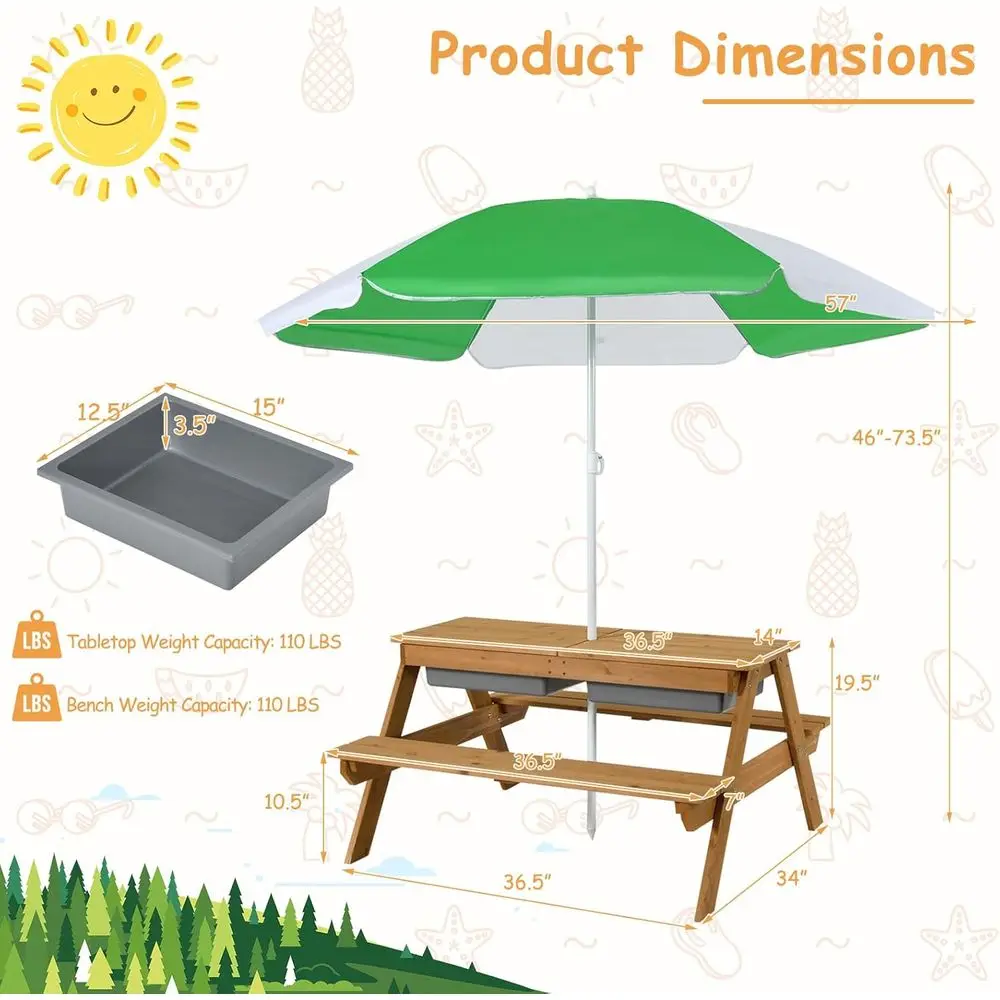 4-in-1 Wooden Sand & Water Pic - đánh giá và giá Kids Outdoor Wooden Table