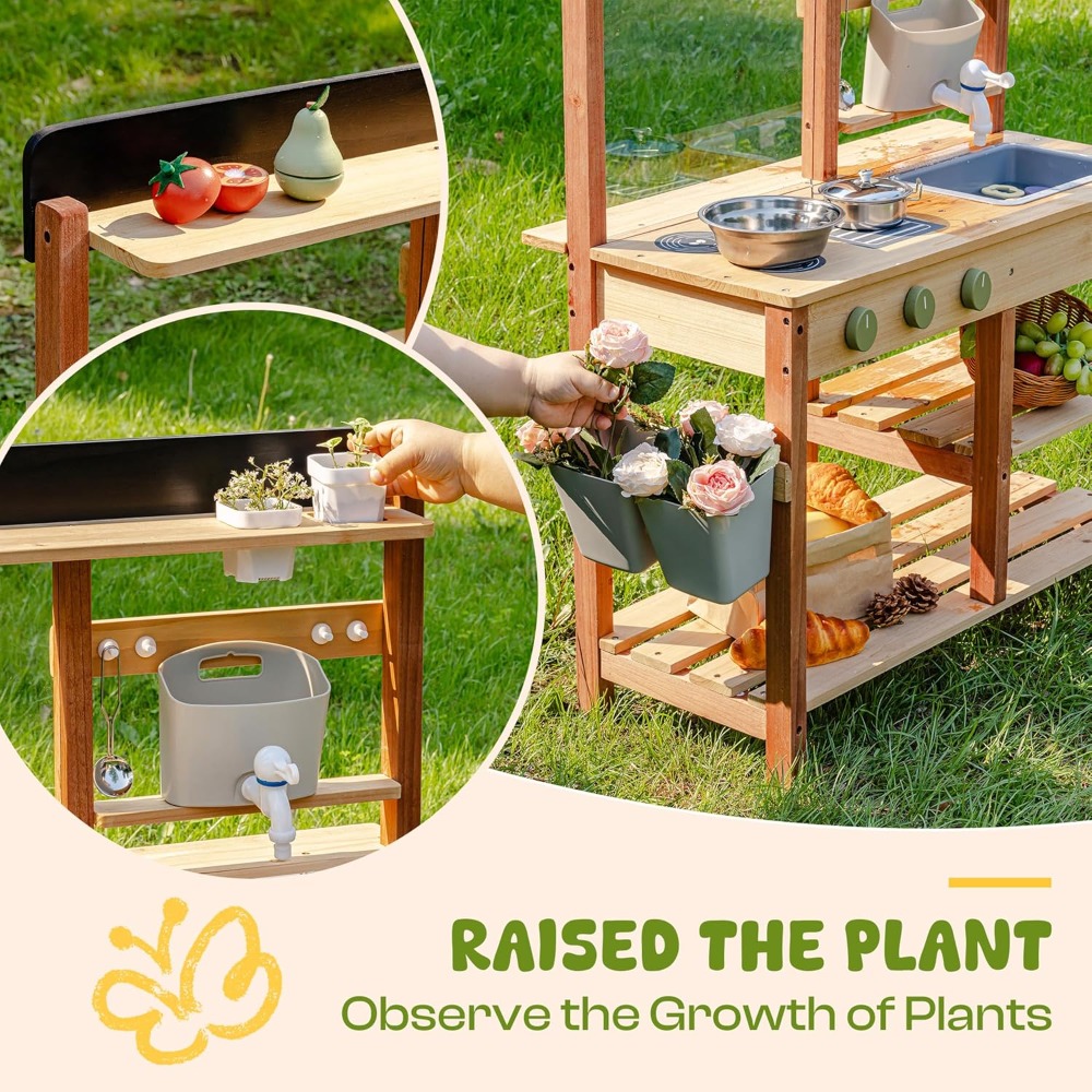 US Shipping Wooden Mud Kitchen - đánh giá và giá Kids Outdoor Mud Kitchen