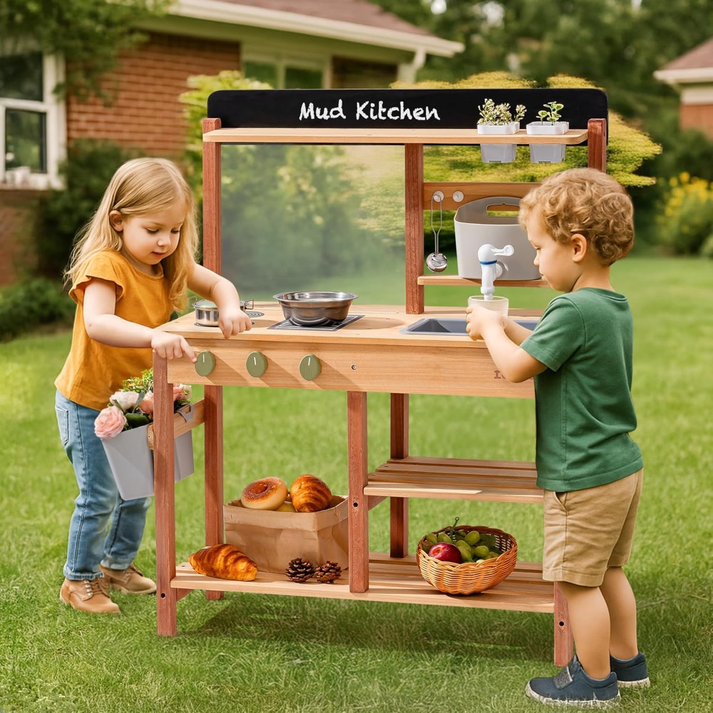 US Shipping Wooden Mud Kitchen - đánh giá và giá Kids Outdoor Mud Kitchen