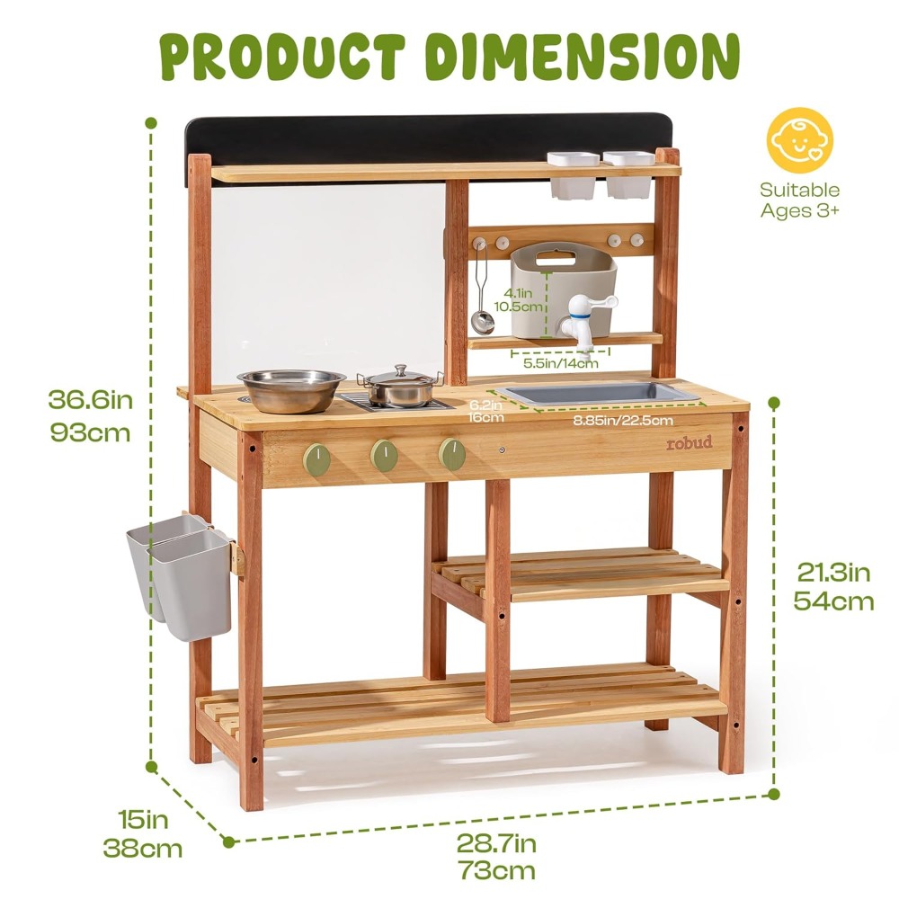 US Shipping Wooden Mud Kitchen - đánh giá và giá Kids Outdoor Mud Kitchen
