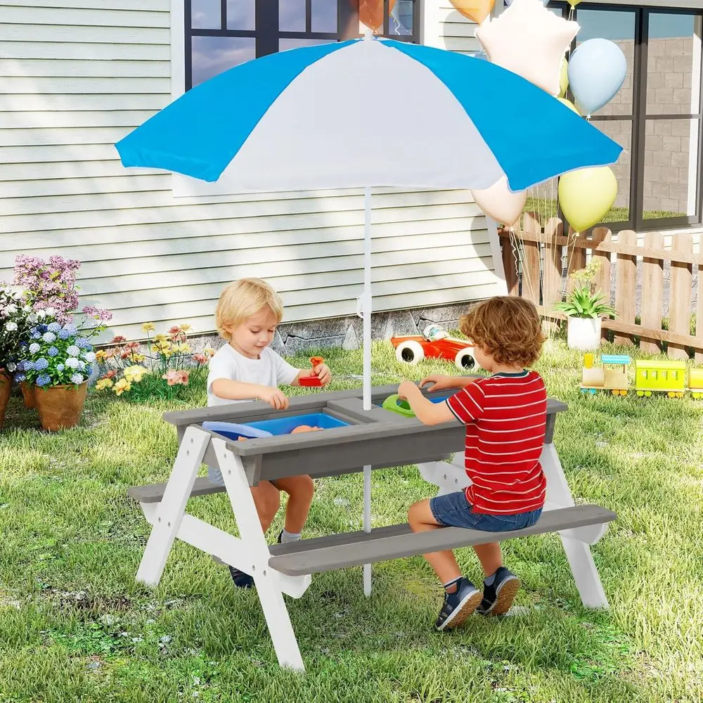 Convertible 3-in-1 Wooden Picn - đánh giá và giá Kids Outdoor Wooden Table