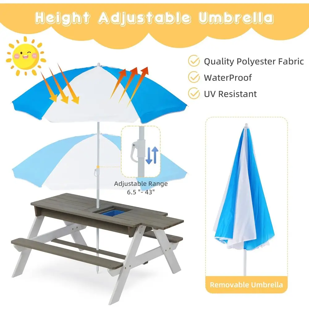 Convertible 3-in-1 Wooden Picn - đánh giá và giá Kids Outdoor Wooden Table