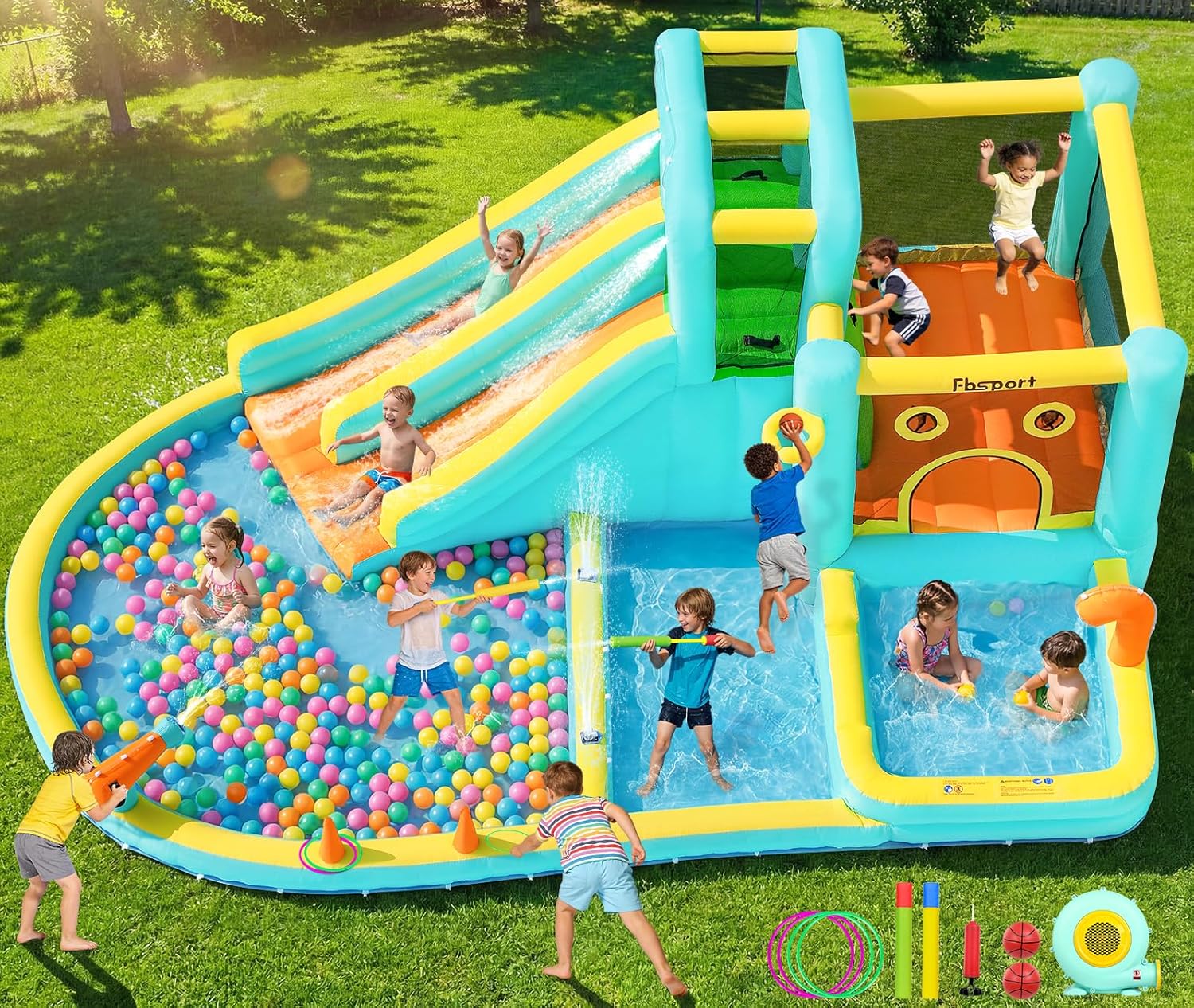Double Slide Inflatable Water  - đánh giá và giá Kids Outdoor Water