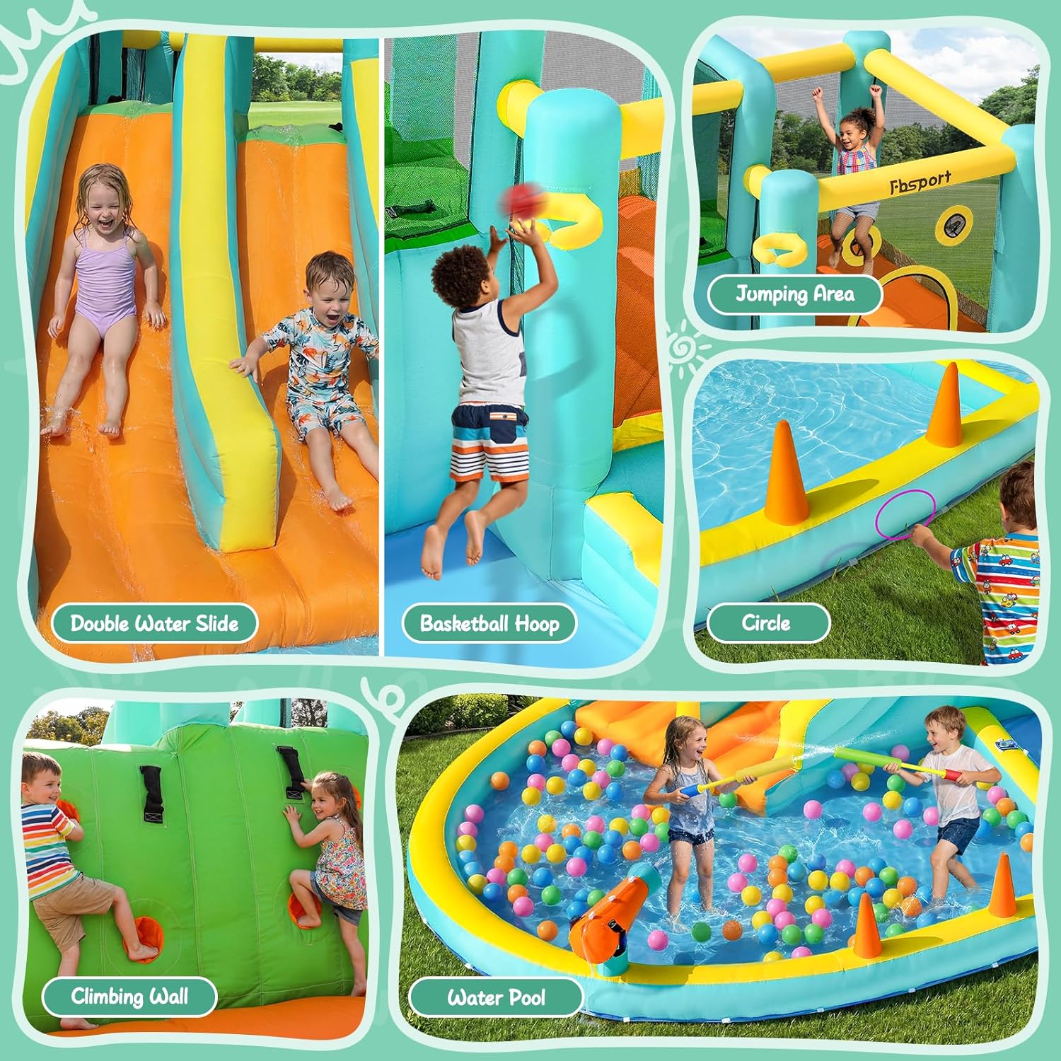 Double Slide Inflatable Water  - đánh giá và giá Kids Outdoor Water
