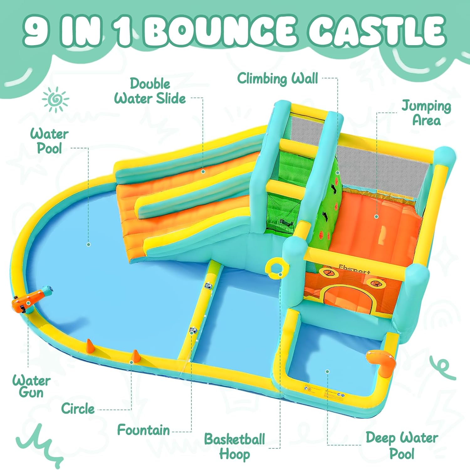 Double Slide Inflatable Water  - đánh giá và giá Kids Outdoor Water