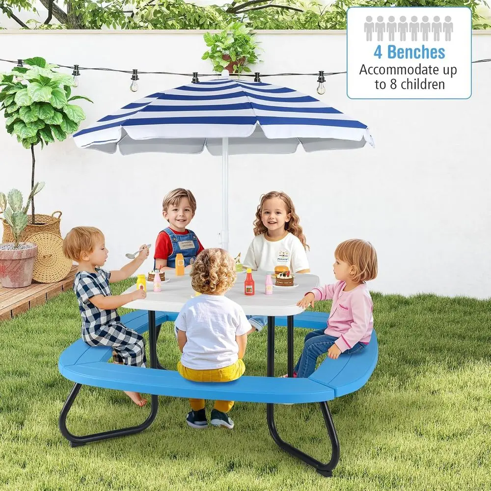8-Person Kids Picnic Table wit - đánh giá và giá Kids Outdoor Bench With Umbrella