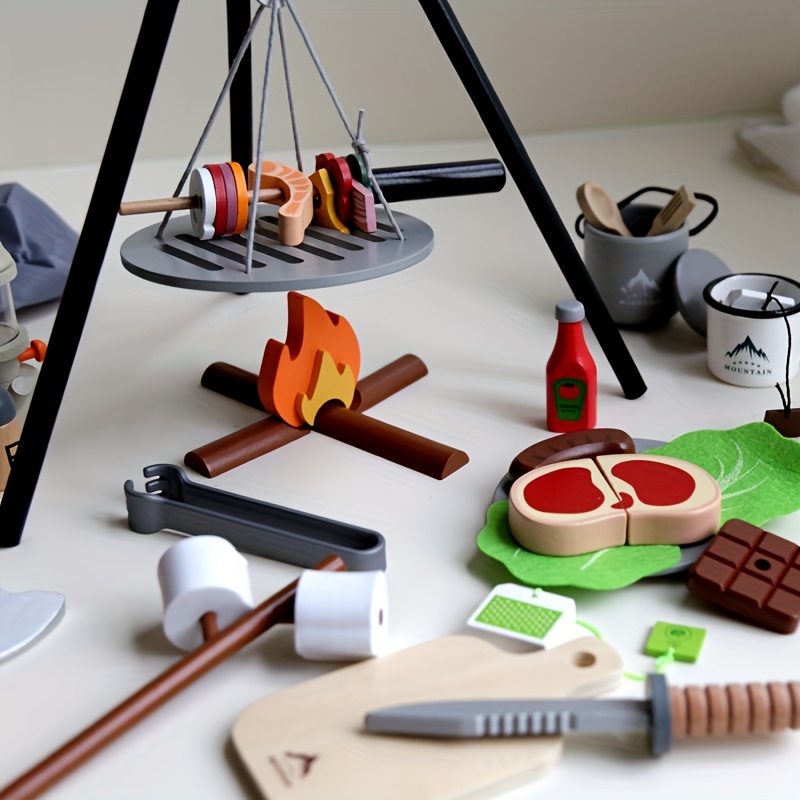 Kids Wooden Camping Toys Set w - đánh giá và giá Kids Outdoor Bbq