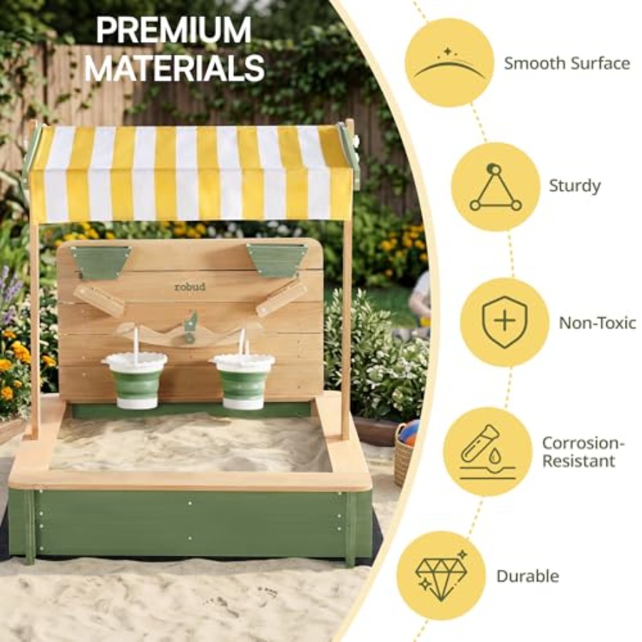 Outdoor sandbox for kids: wood - đánh giá và giá Kids Outdoor Seating