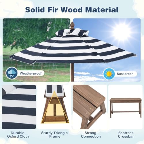 Kids Picnic Table, Outdoor Woo - đánh giá và giá Kids Outdoor Bench With Umbrella