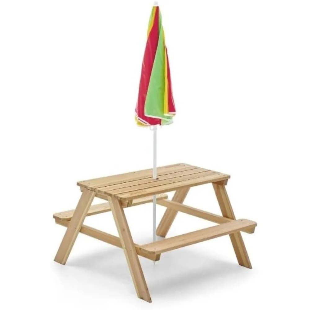 Wooden Kids Picnic Table Outdo - đánh giá và giá Kids Outdoor Bench With Umbrella