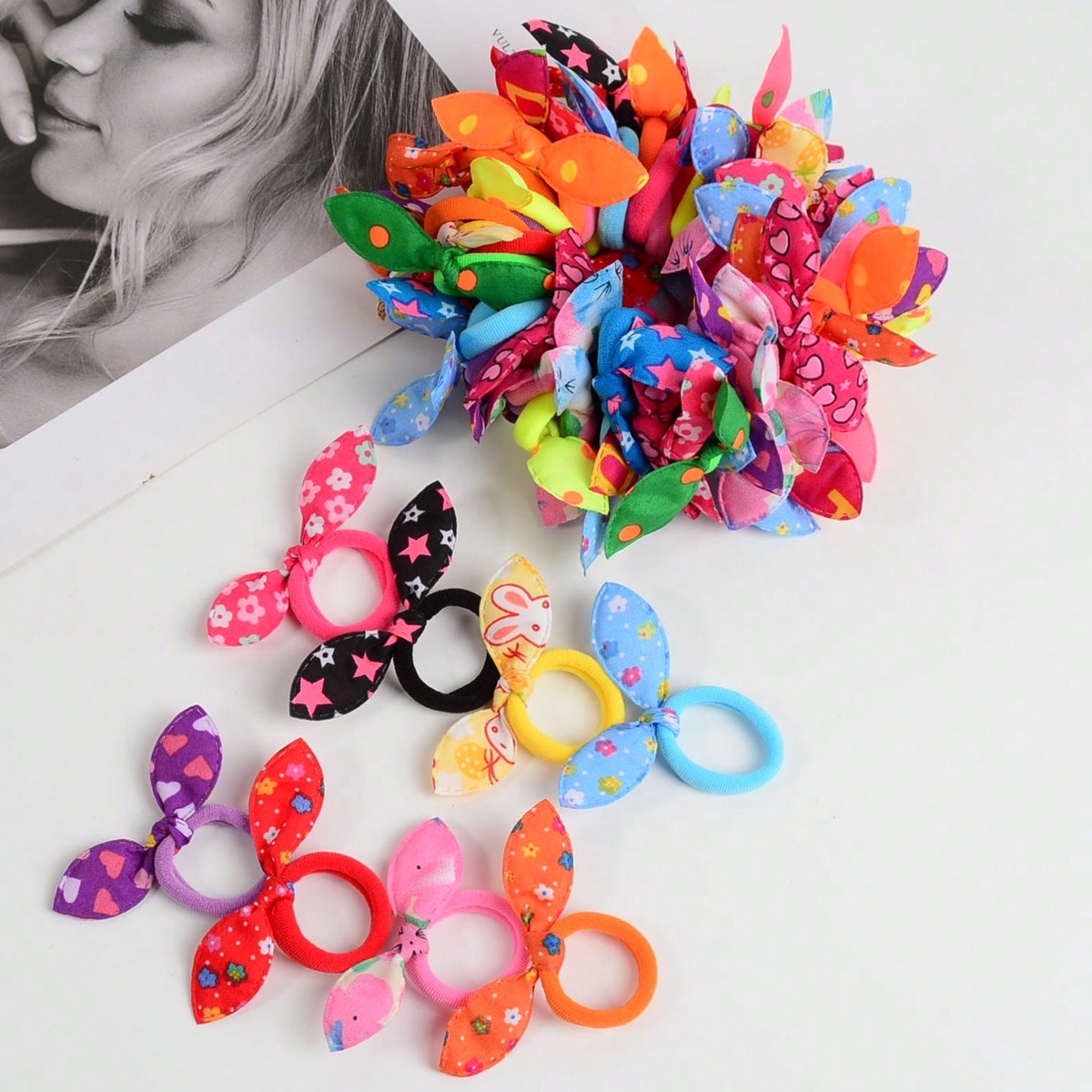 Cute Bunny Ear Hair Ties Set,  - đánh giá và giá Kids Outdoor Outfit