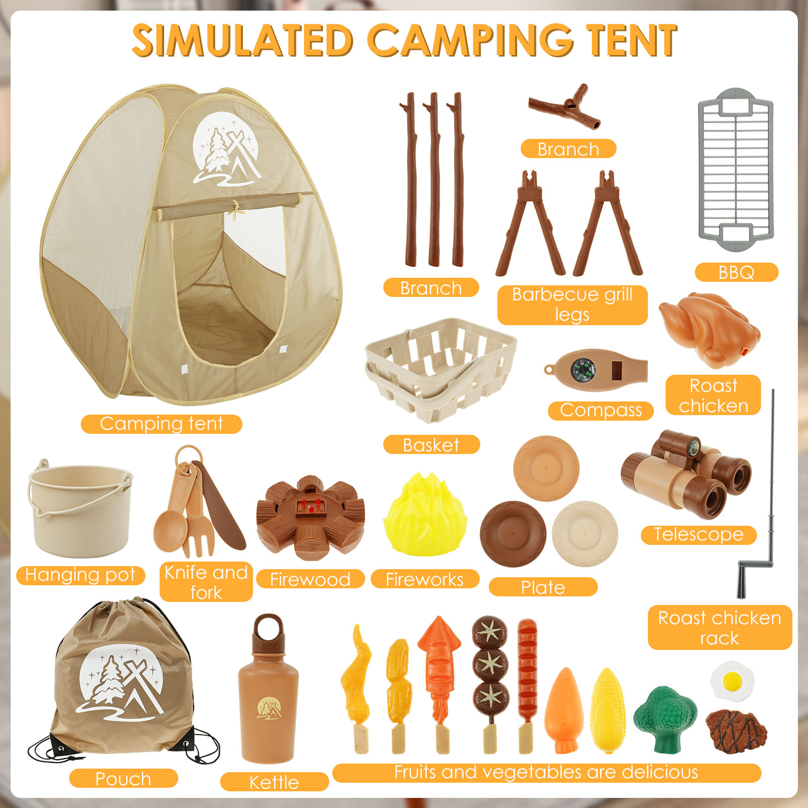 Kids Camping Toy Set Tent Pop  - đánh giá và giá Kids Outdoor Daybed