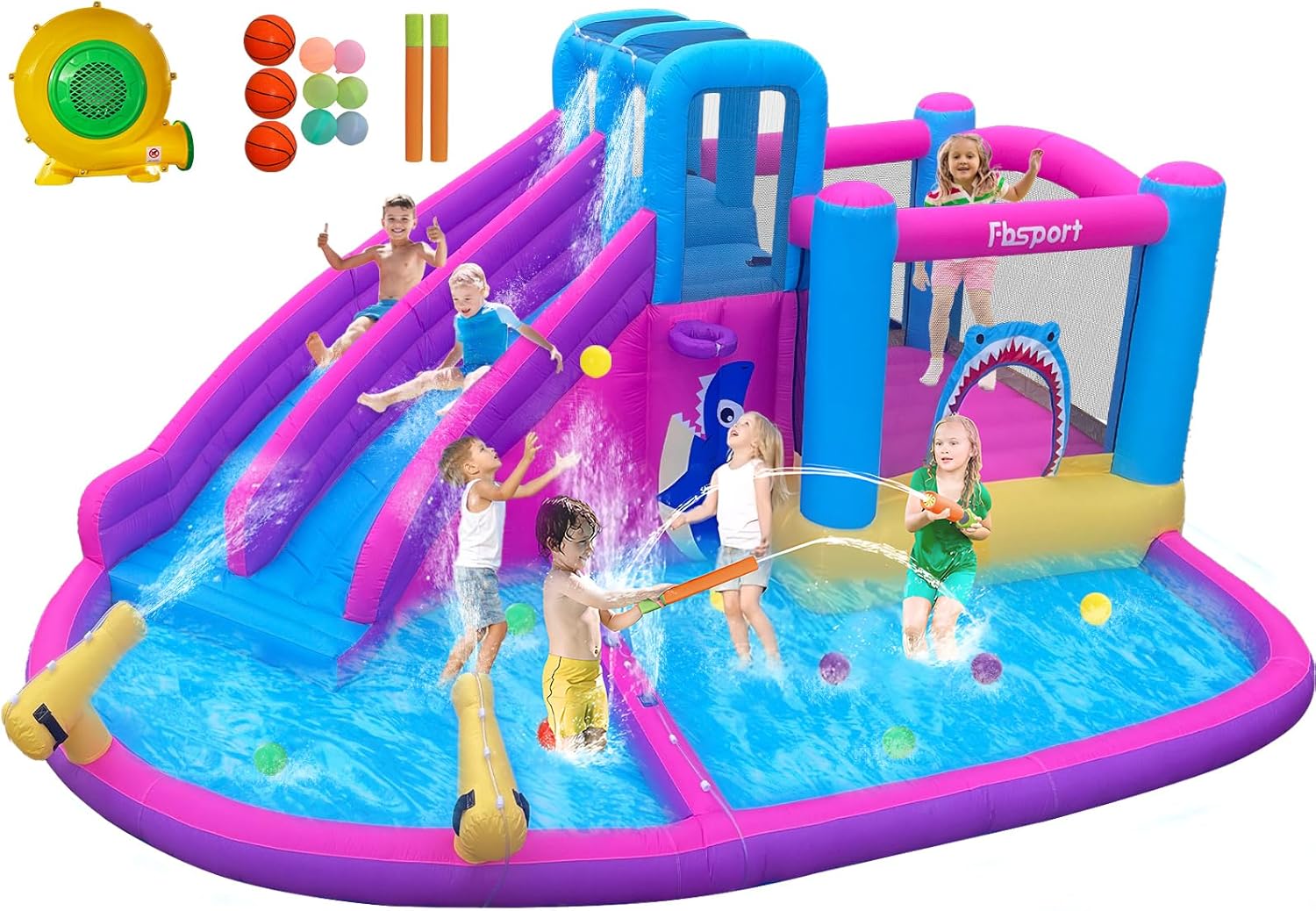 Twin Water Slides Inflatable B - đánh giá và giá Kids Outdoor Water