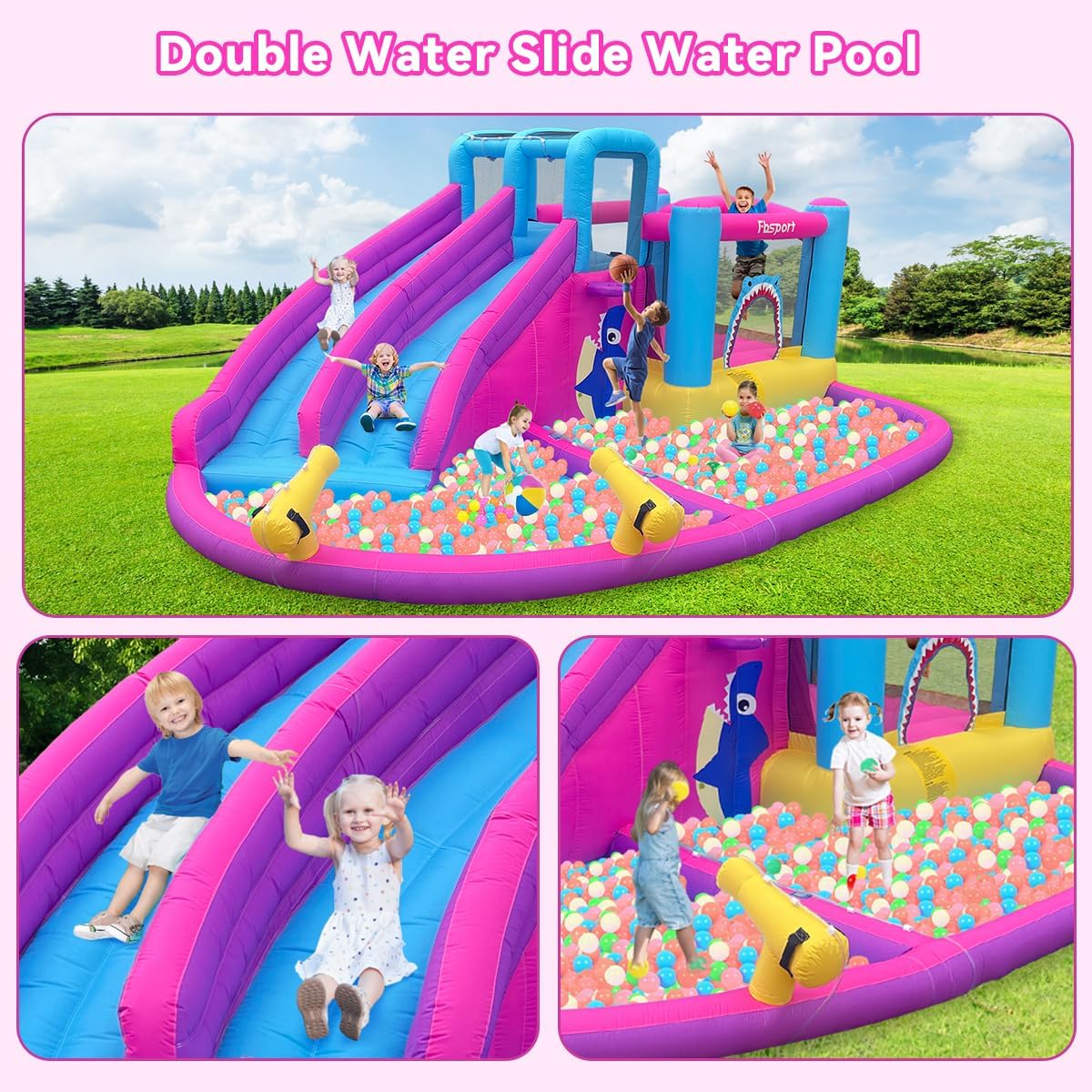 Twin Water Slides Inflatable B - đánh giá và giá Kids Outdoor Water